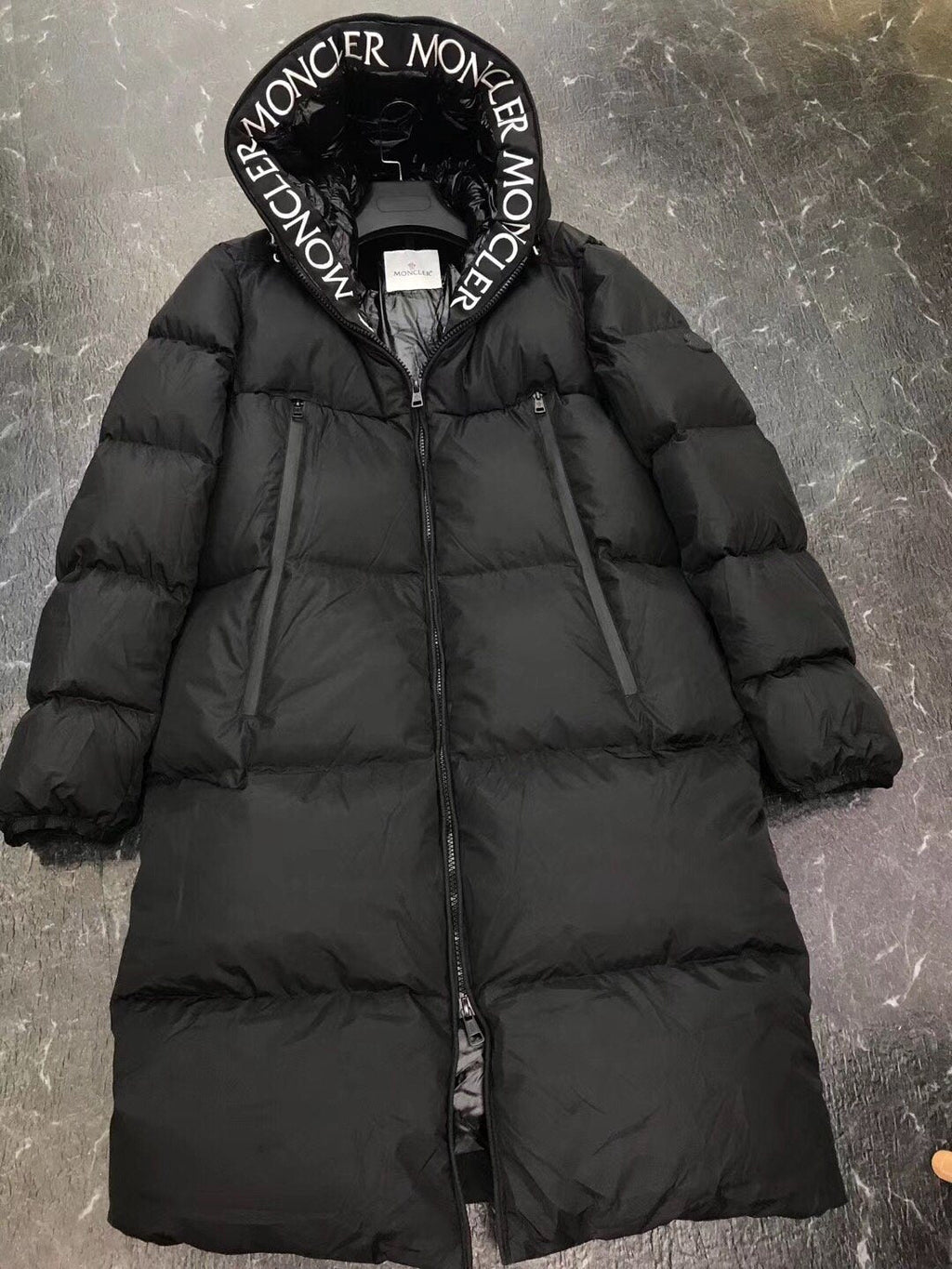 Moncler Long Hooded Quilted Puffer Coat — hero