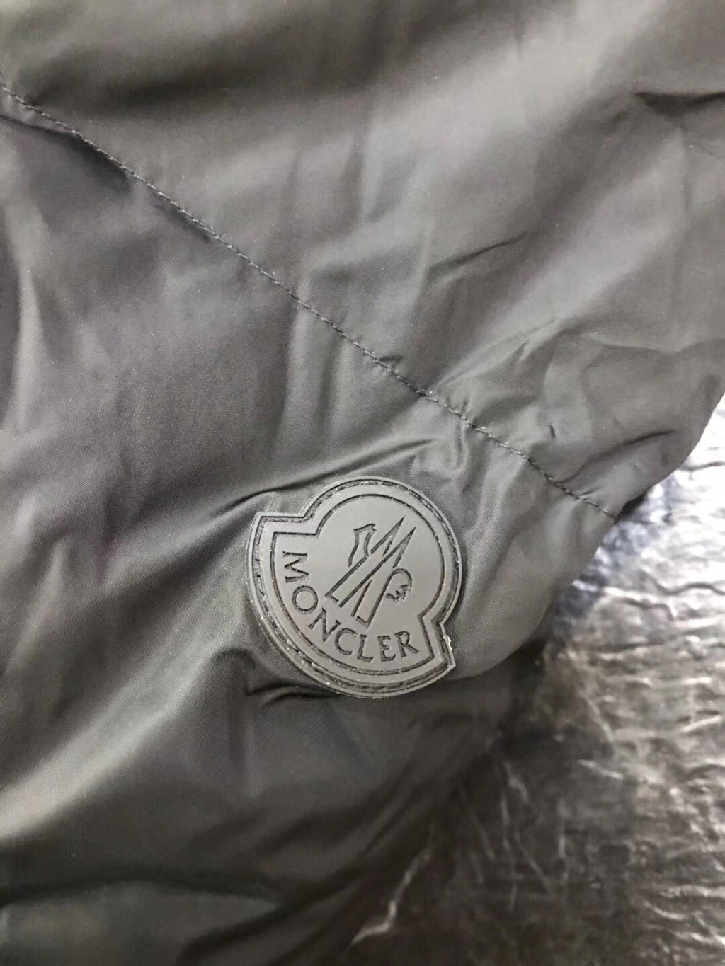 Moncler Long Hooded Quilted Puffer Coat — detail