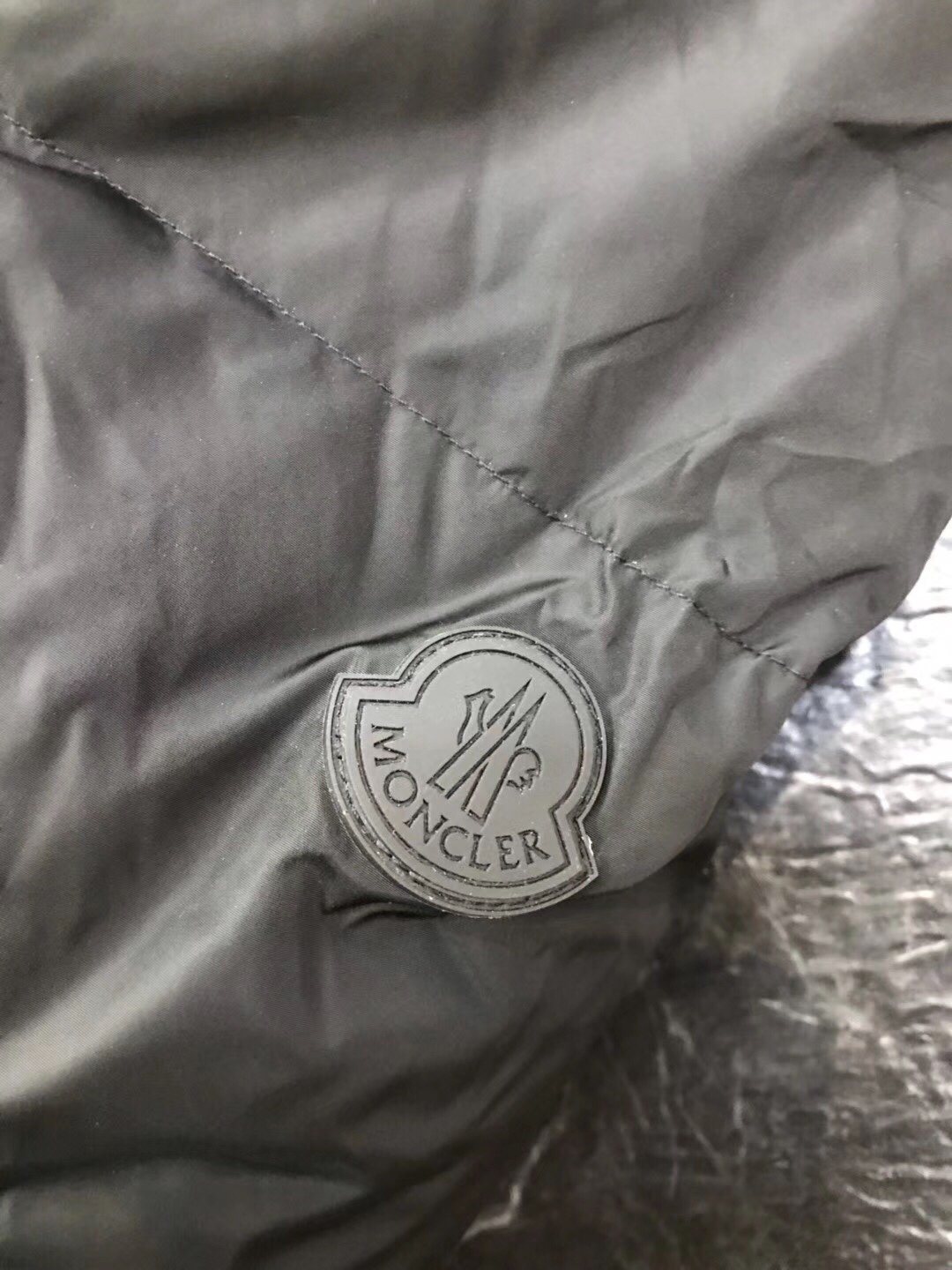 Moncler Long Hooded Quilted Puffer Coat — detail