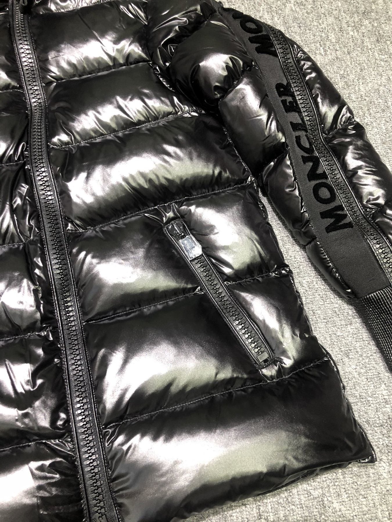 Moncler Hooded Puffer Coat — detail