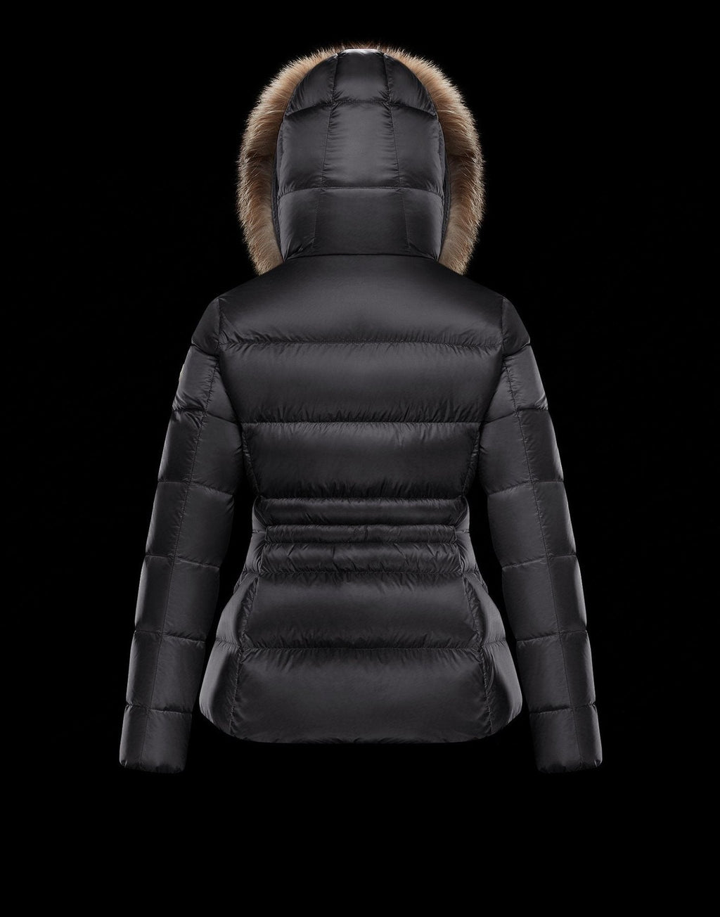 Moncler Fur-Trim Belted Puffer Coat — back