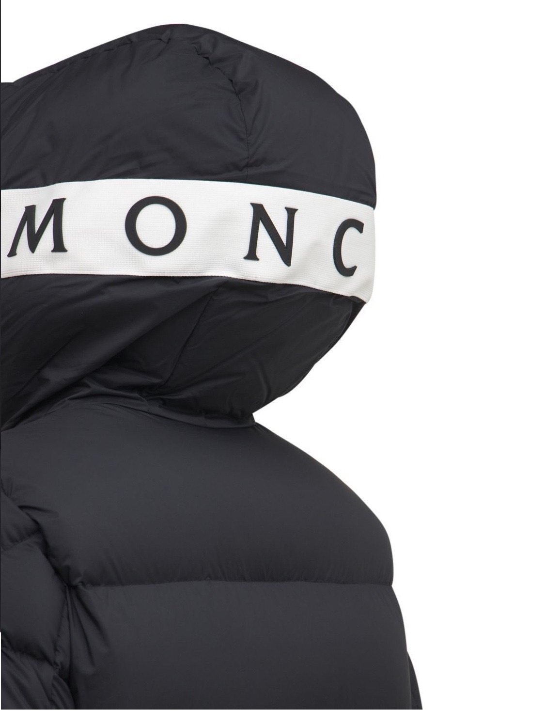 Moncler Hood-Print Hooded Puffer Coat — detail