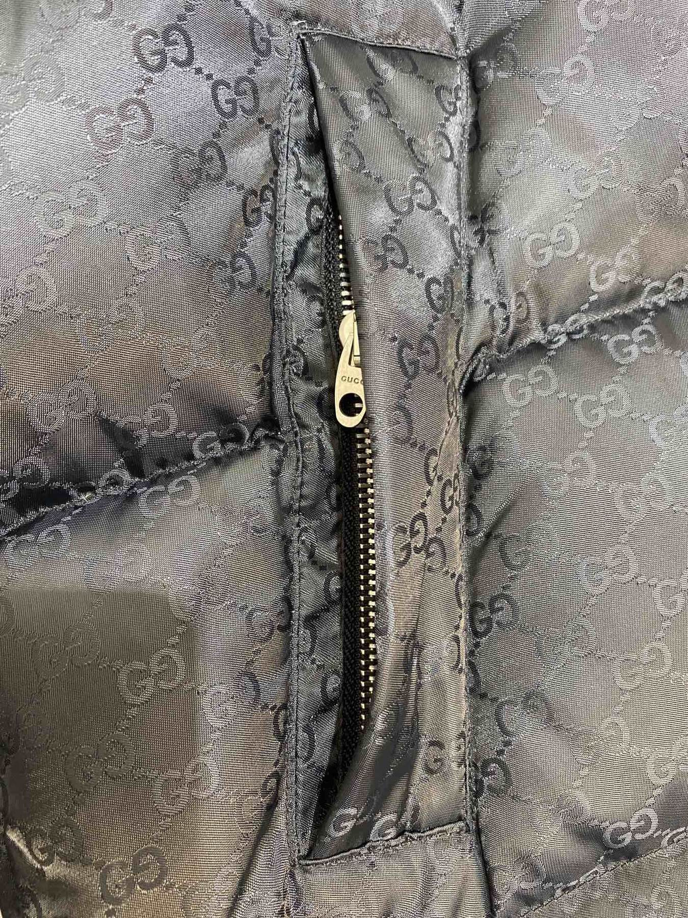 GUCCI Tonal Monogram Long Down Jacket — fabric_closeup