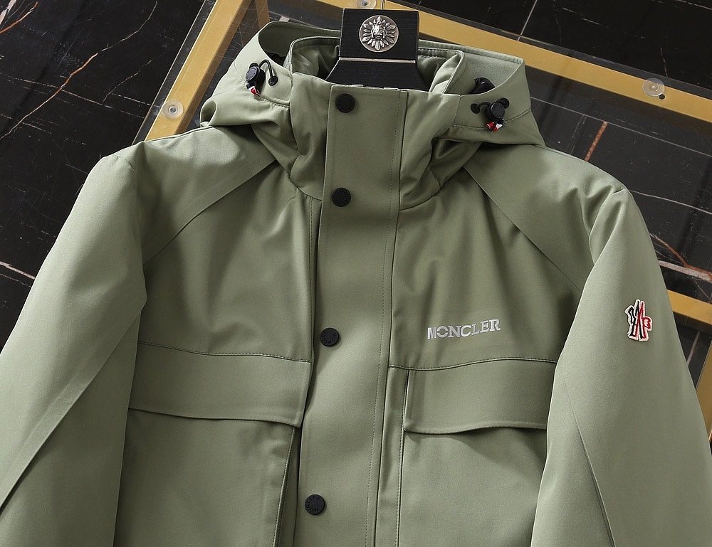 Moncler Hooded Utility Puffer Coat — detail