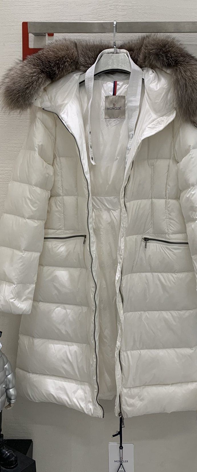Moncler Long Belted Puffer Coat — front