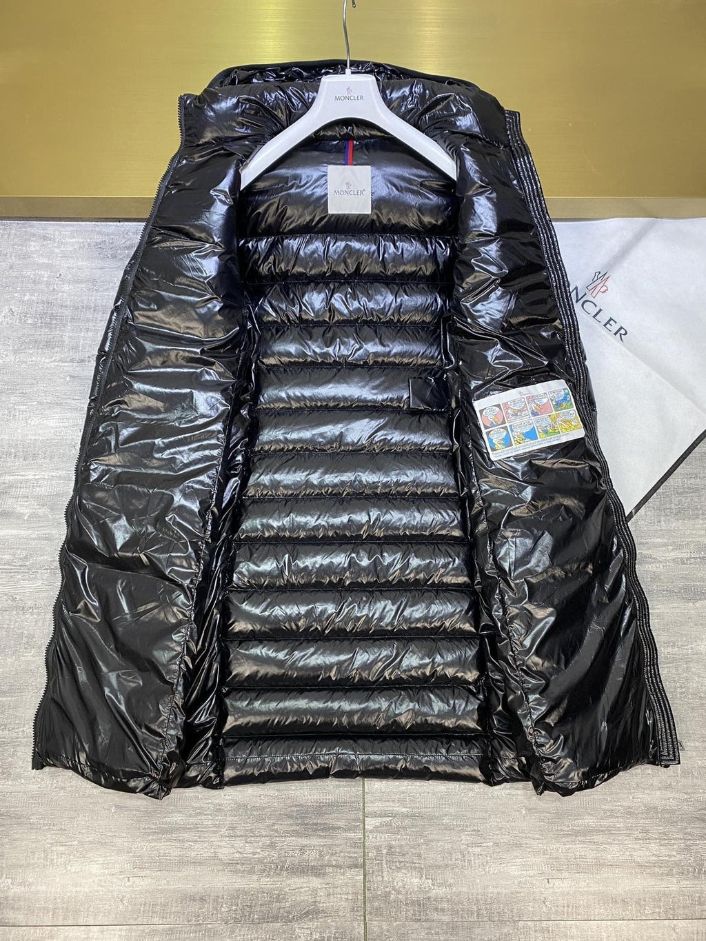 Moncler Women's Black Hooded Long Down Coat — detail