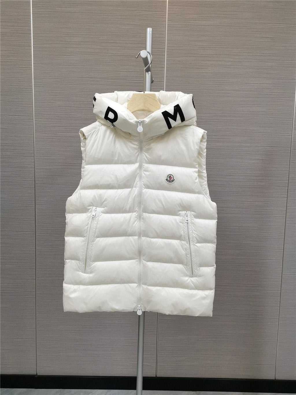 Moncler Lettered Hood Trim Quilted Vest — hero