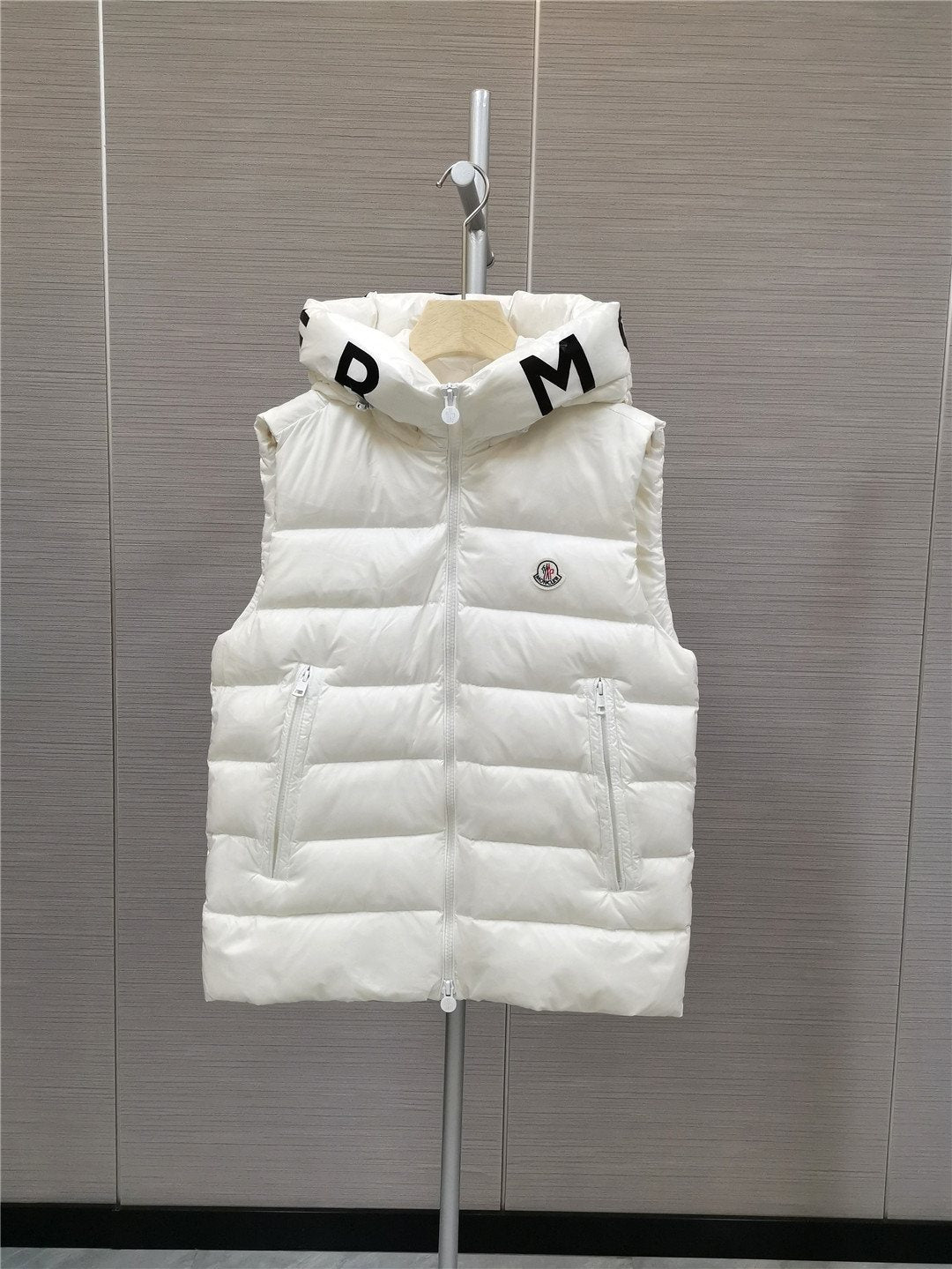 Moncler Lettered Hood Trim Quilted Vest — hero