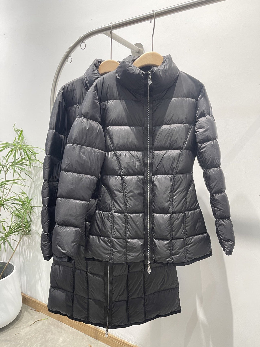 Moncler Black Quilted Short Down Coat — hero