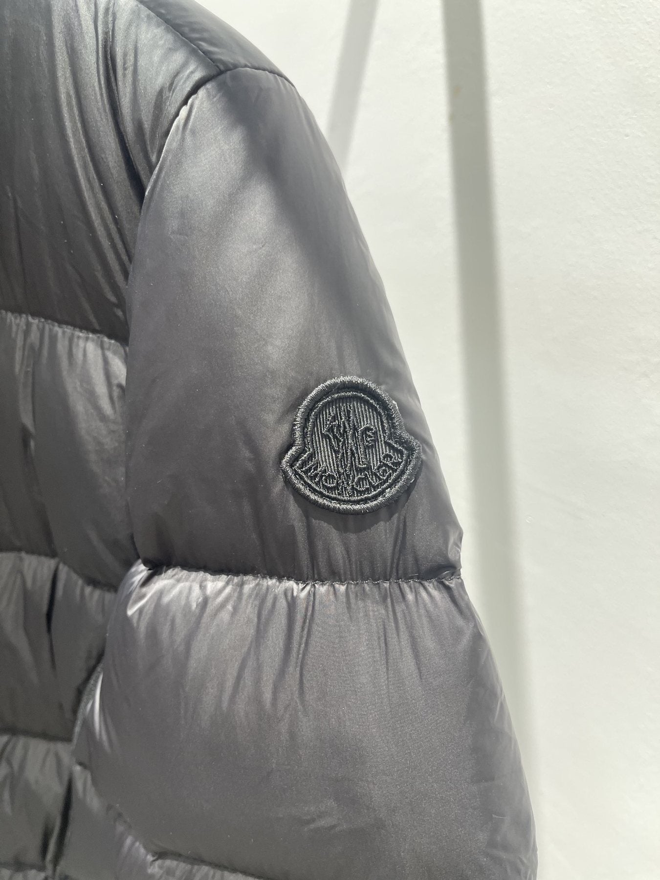 Moncler Black Quilted Short Down Coat — detail