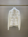 Moncler Quilted Knit-Sleeve Down Jacket — front