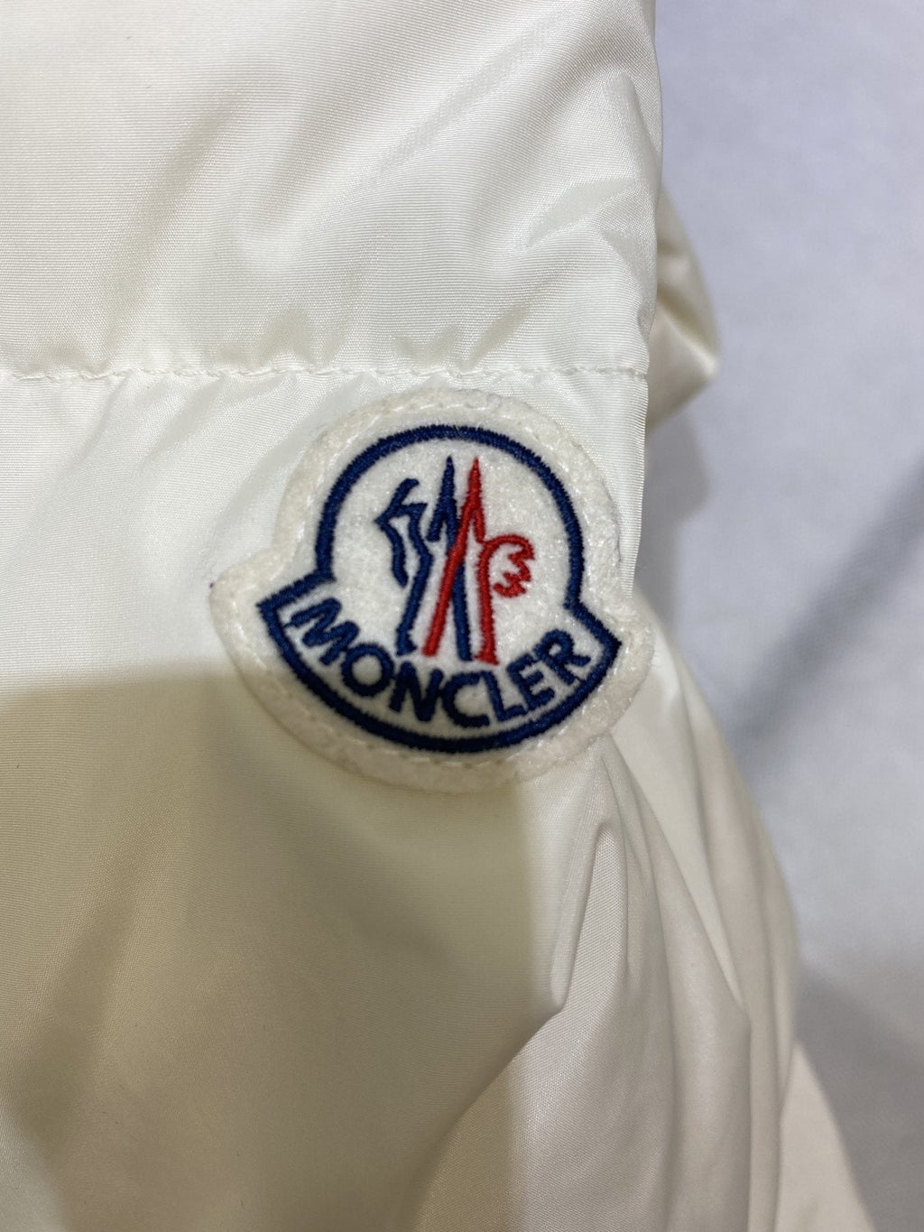 Moncler Women's Long Hooded Fur-Trim Down Coat — detail