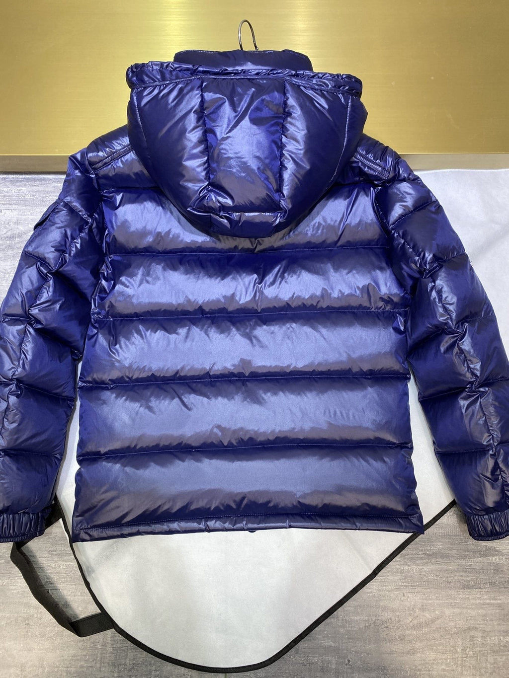 Moncler Glossy Hooded Short Down Coat — back