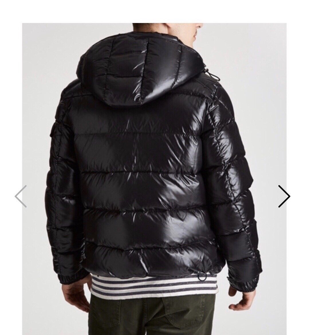 Moncler Glossy Hooded Short Down Coat — back