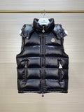 Moncler Hooded Glossy Puffer Down Vest — hero