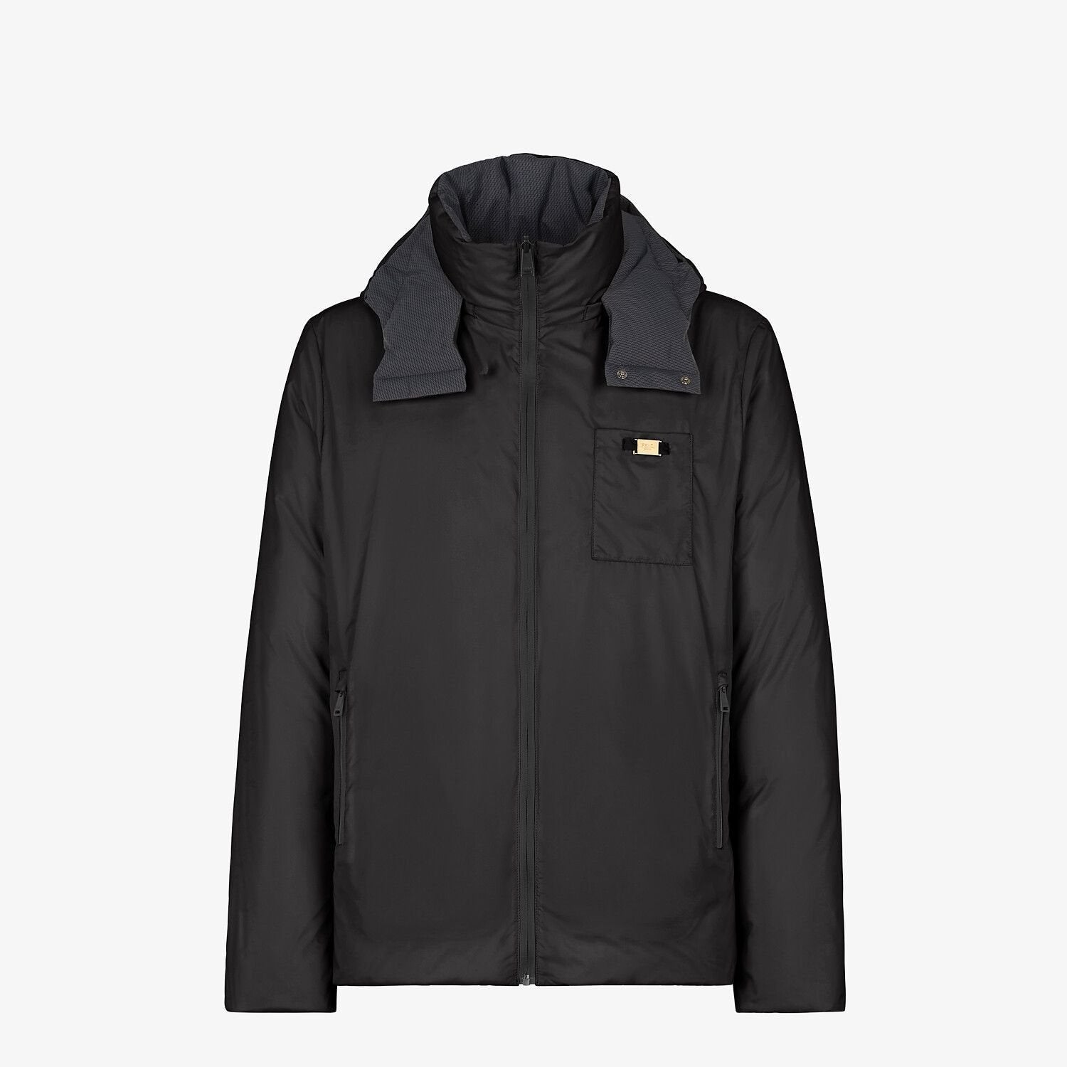 Fendi Black Hooded Utility Jacket — front