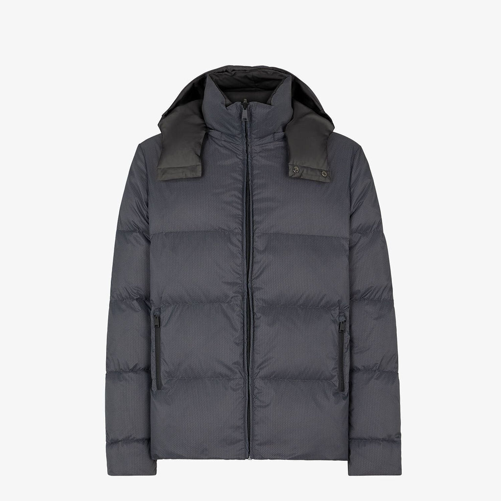 Fendi Grey Quilted Hooded Puffer Jacket — hero