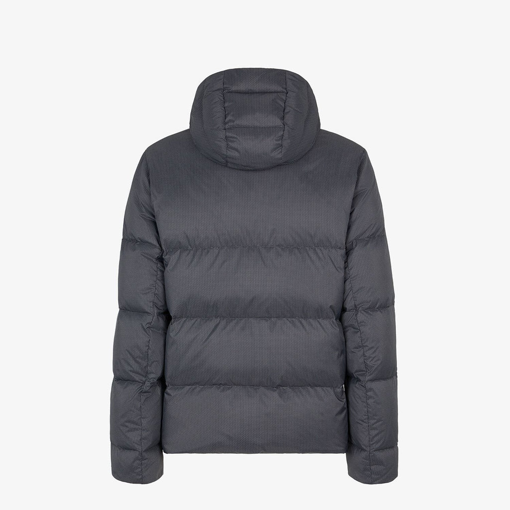 Fendi Grey Quilted Hooded Puffer Jacket — back