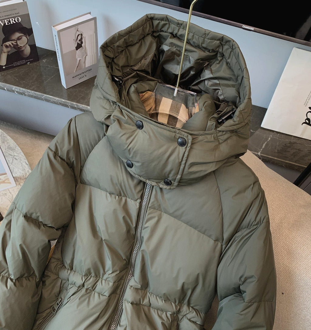 Burberry Women's Hooded Long Down Jacket — detail