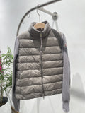 Moncler Quilted Knit-Sleeve Down Jacket — hero