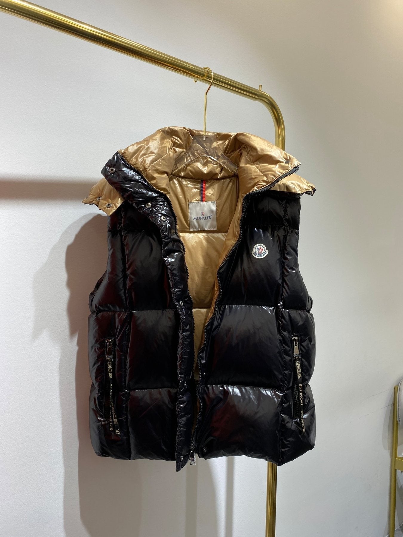Moncler Women's Hooded Quilted Down Vest — front