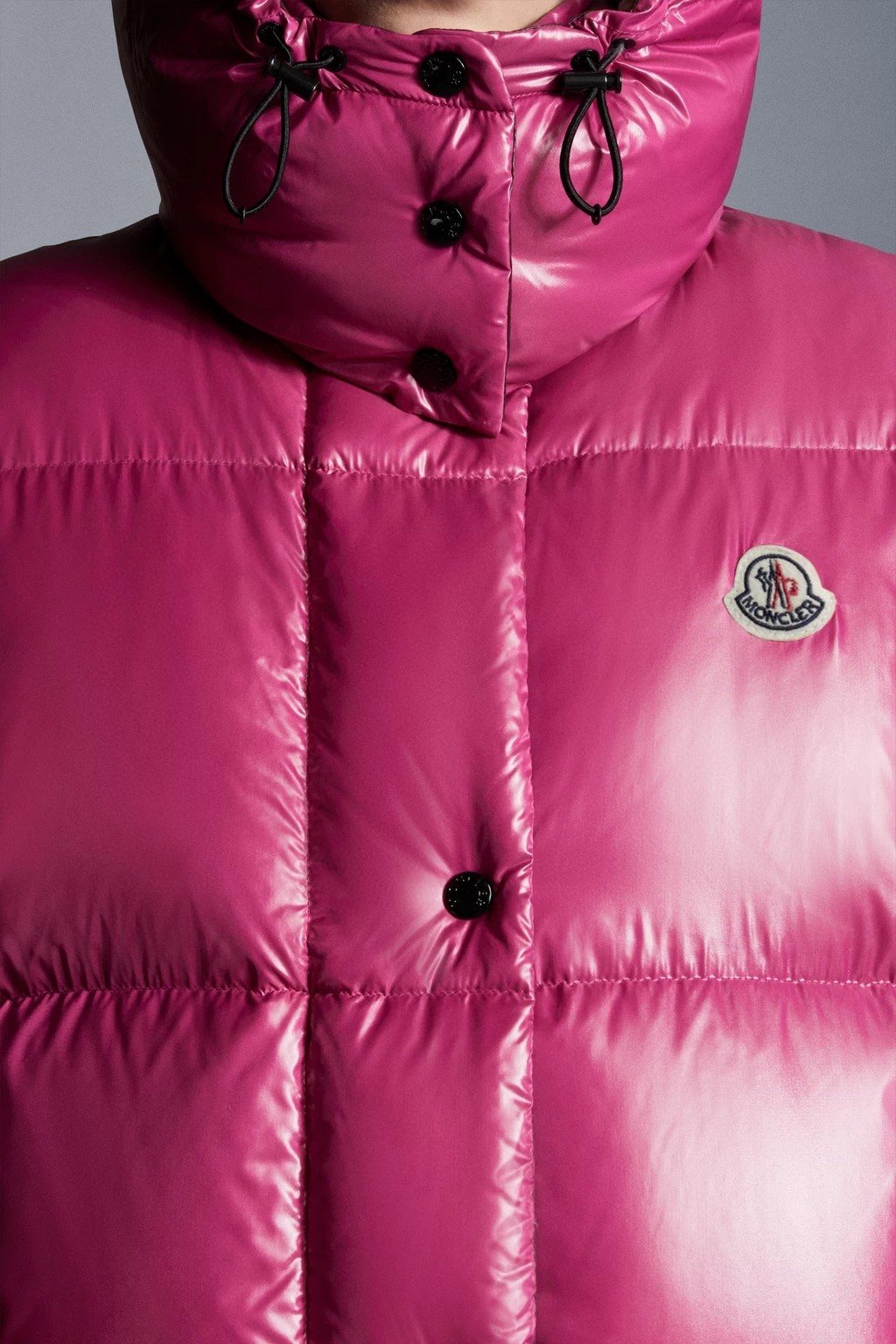 Moncler Women's Hooded Quilted Down Vest — detail