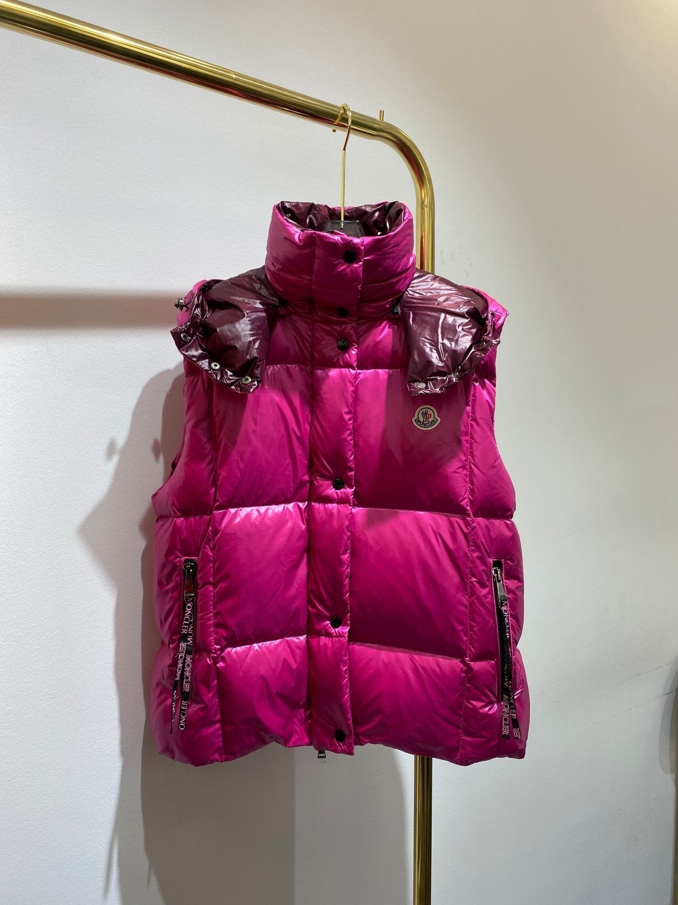 Moncler Women's Hooded Quilted Down Vest — front