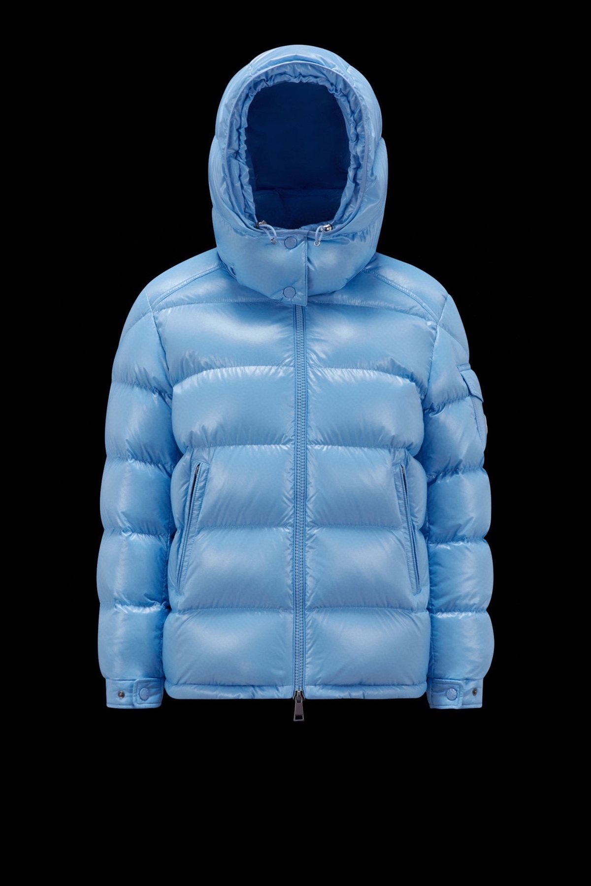 Moncler Maire Hooded Glossy Puffer Coat — front