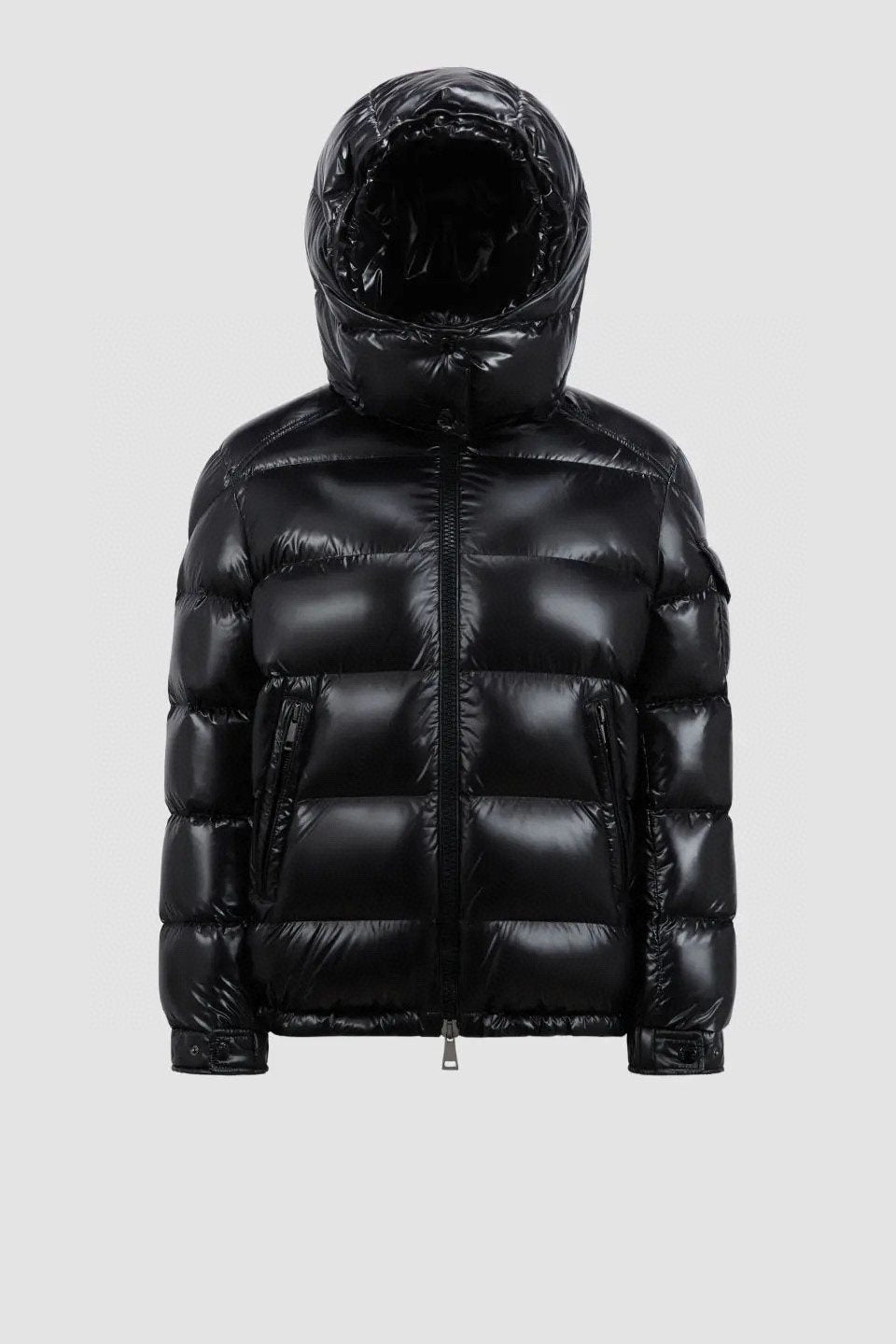 Moncler Maire Hooded Glossy Puffer Coat — front