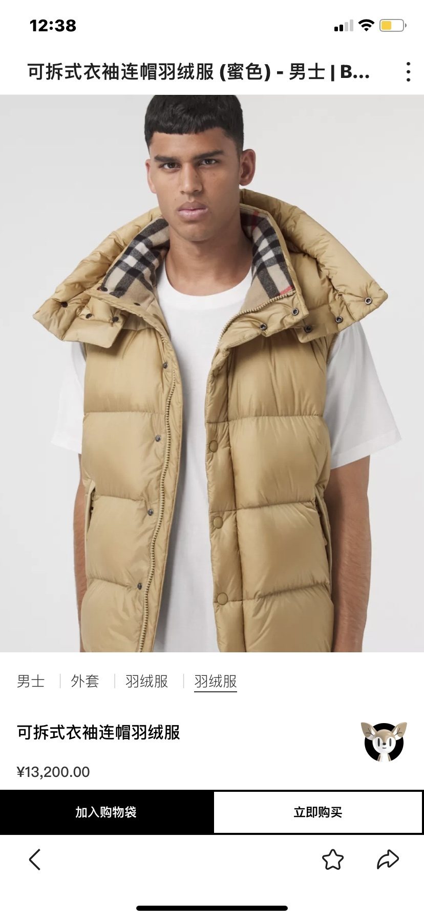 Burberry Removable-Sleeve Quilted Puffer Jacket — detail