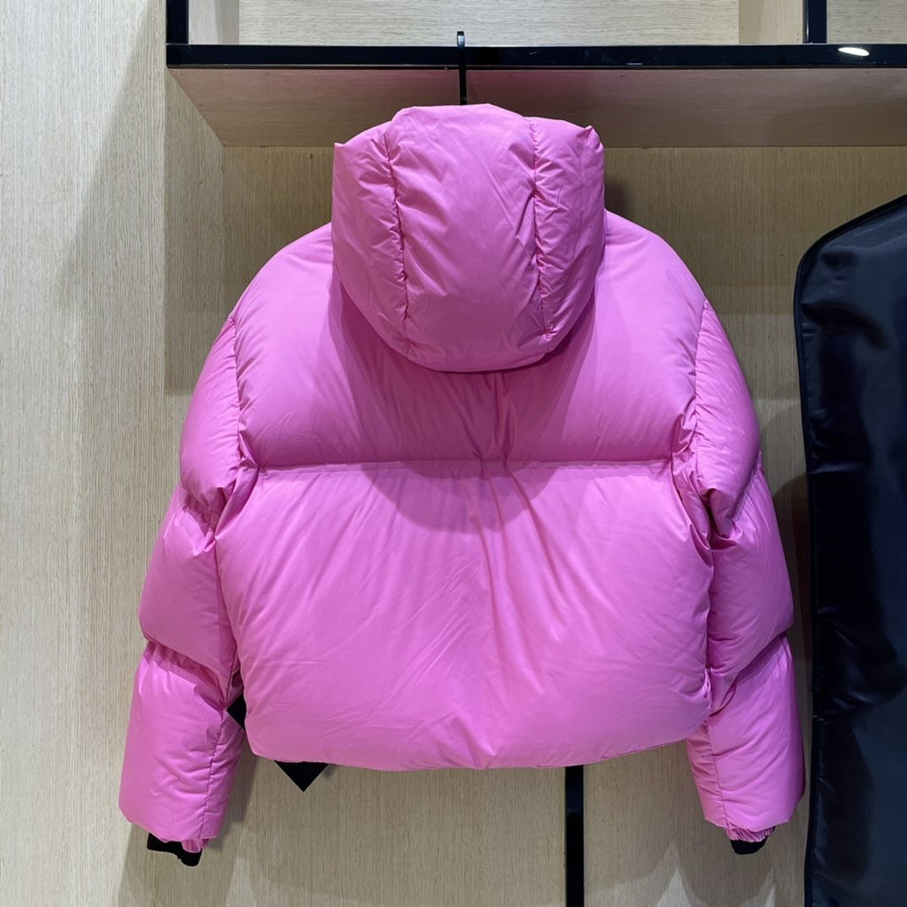 Prada Women's Cropped Hooded Puffer Jacket — back