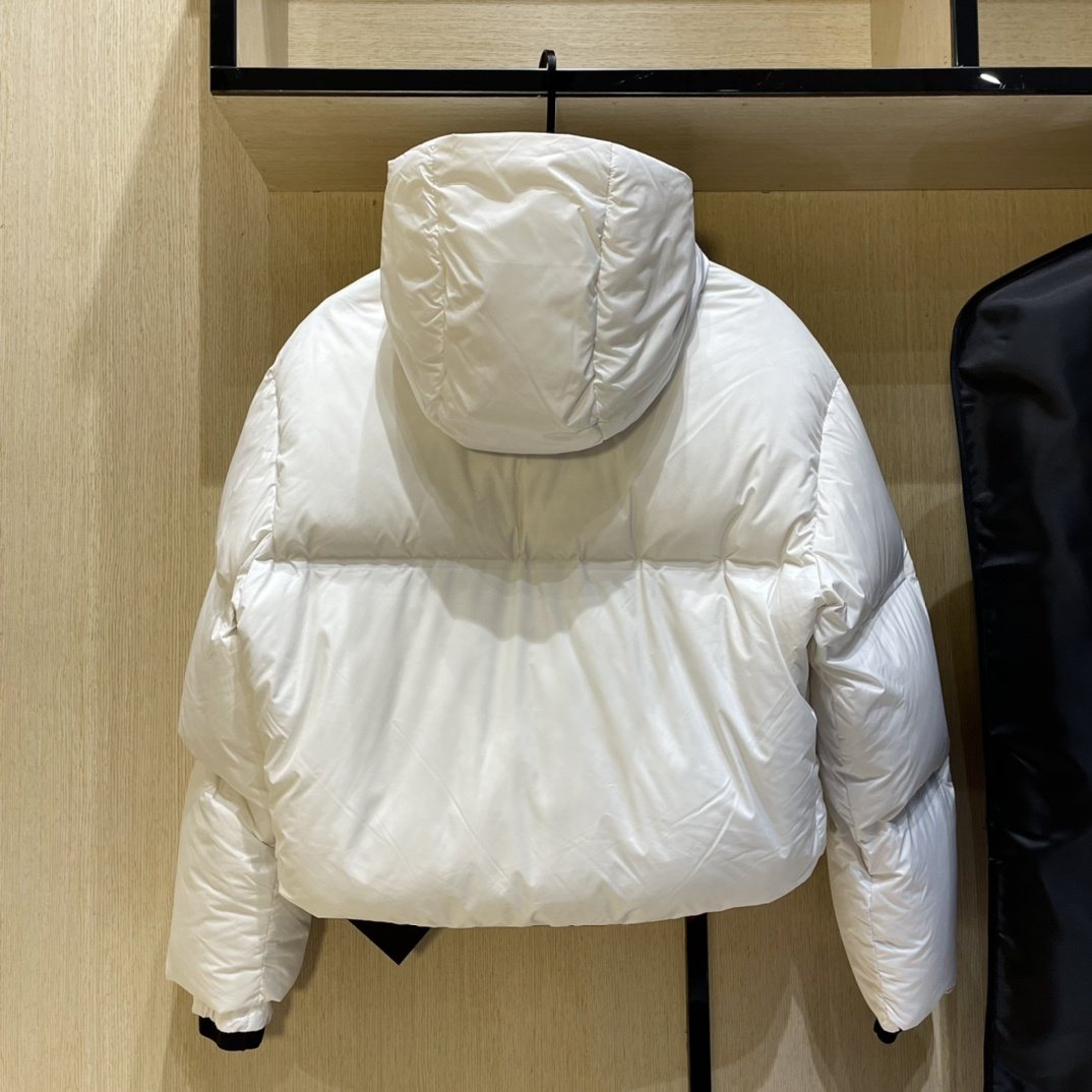 Prada Women's Cropped Hooded Puffer Jacket — back