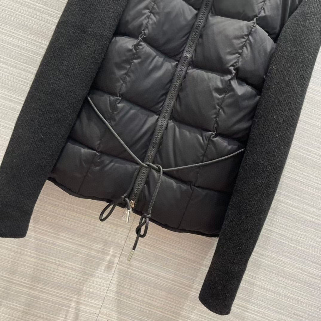 Moncler Women's Sweater-Sleeve Down Jacket — detail