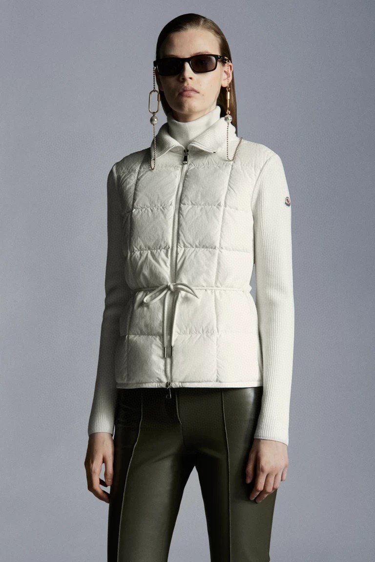 Moncler Women's Sweater-Sleeve Down Jacket — context