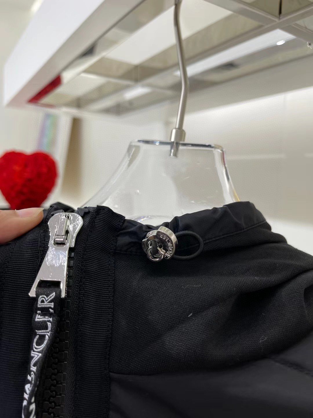 Moncler Hooded Hybrid Puffer Jacket — detail