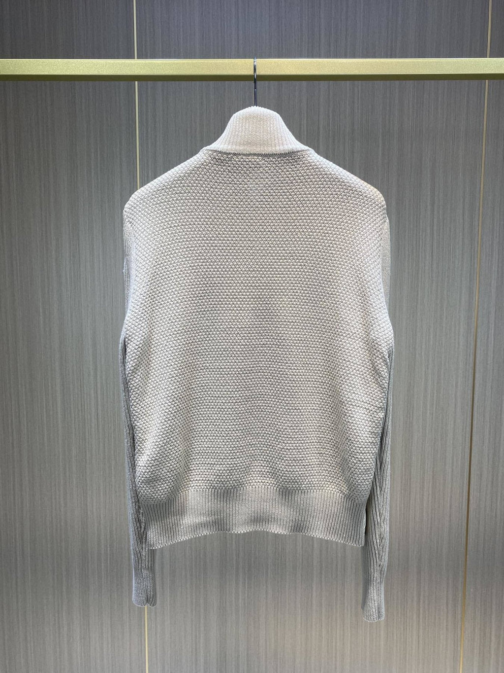Moncler Men's Diamond-Quilted Knit Zip Jacket — back