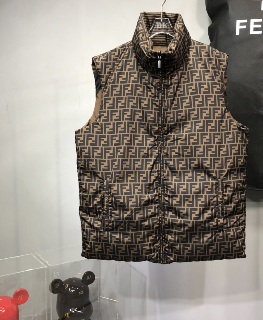 Fendi Reversible FF Monogram Down Vest — front