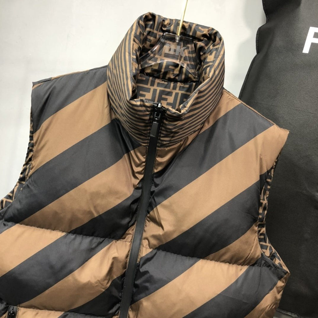 Fendi Reversible FF Monogram Down Vest — detail