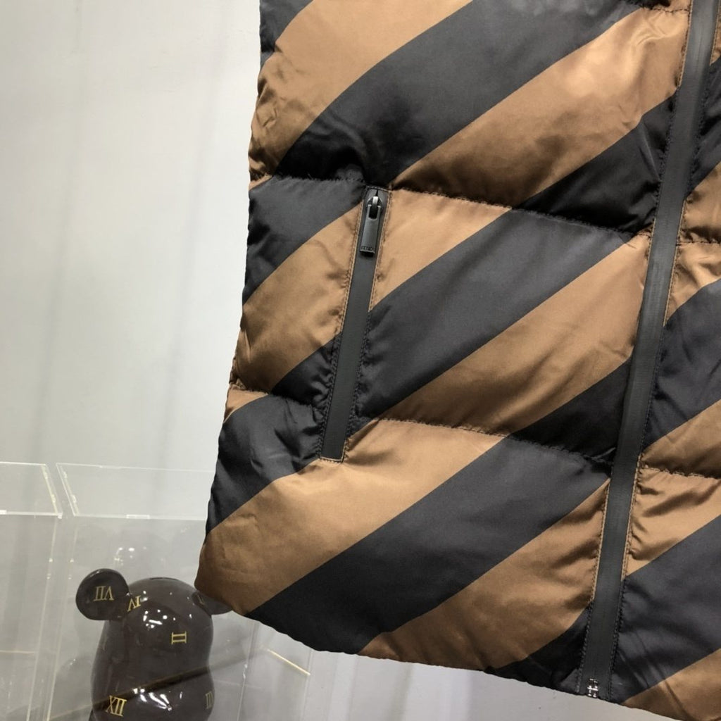 Fendi Reversible FF Monogram Down Vest — detail