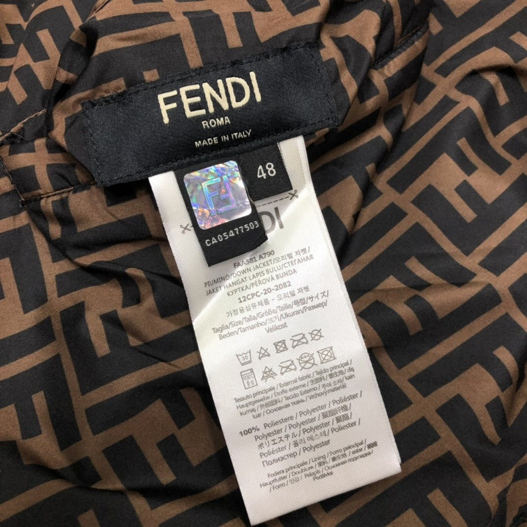 Fendi Reversible FF Monogram Down Vest — neck_label
