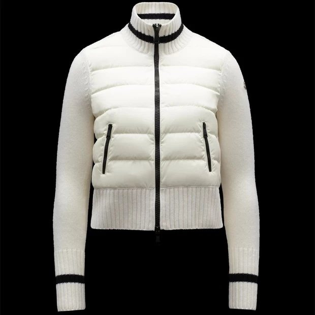 Moncler Women's Knit-Sleeve Puffer Jacket — front