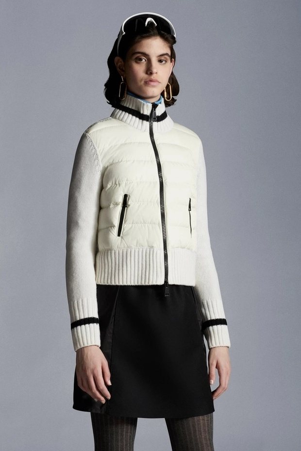 Moncler Women's Knit-Sleeve Puffer Jacket — context