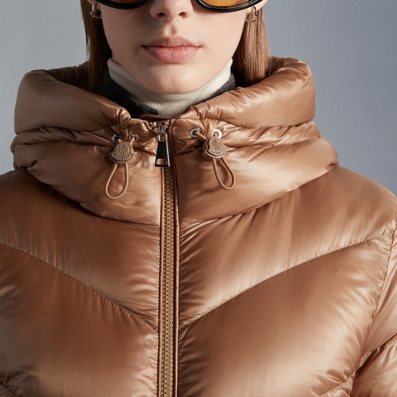Moncler Women's Hooded Long Down Coat — detail