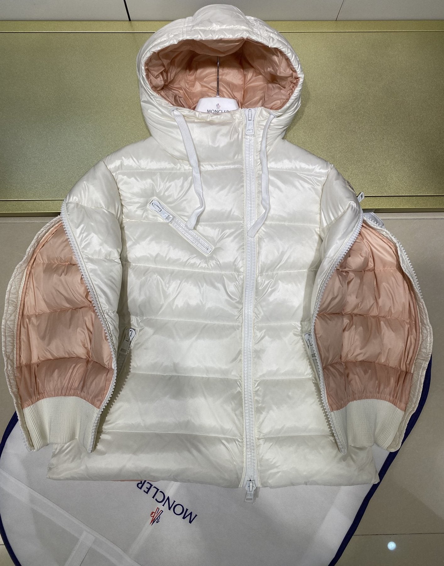 Moncler Reversible Hooded Puffer Coat — detail