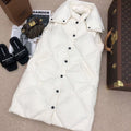 Burberry Long Diamond-Quilted Down Vest — hero