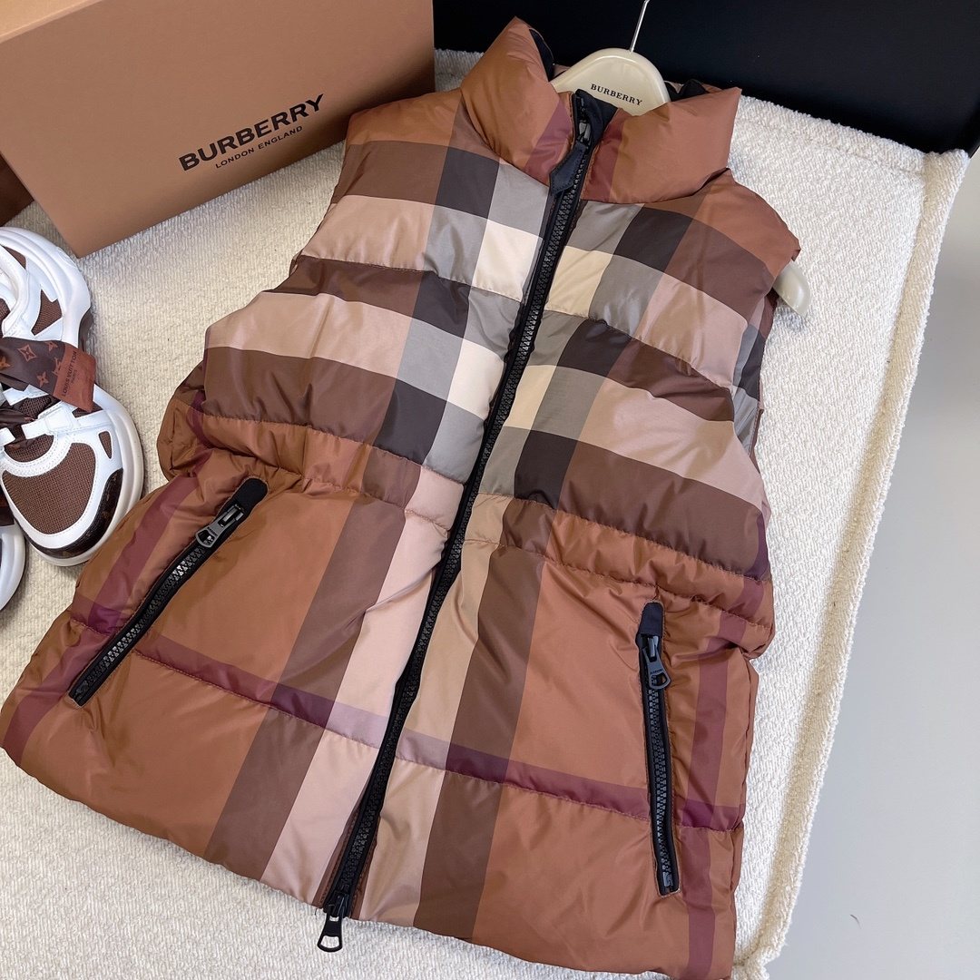 Burberry Check Drawstring Waist Down Vest — hero