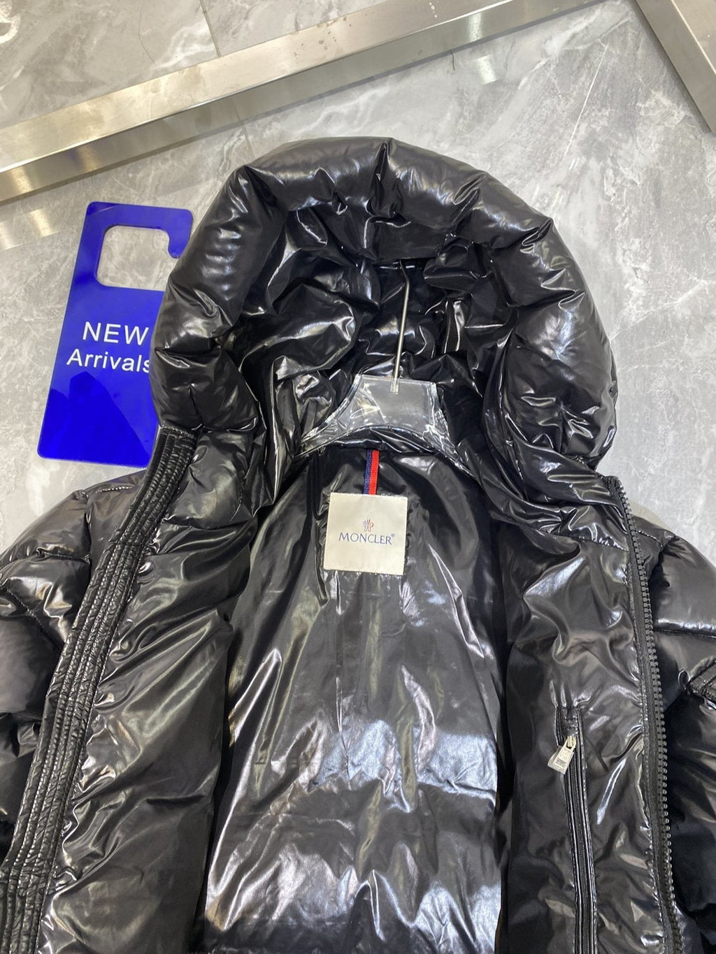 Moncler Hooded Quilted Puffer Coat — neck_label