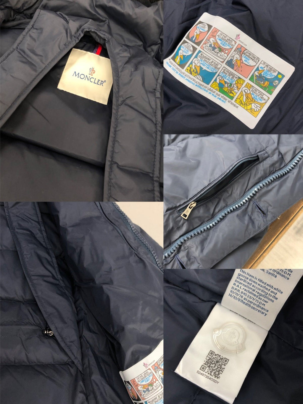 Moncler Hooded Long Down Coat — detail