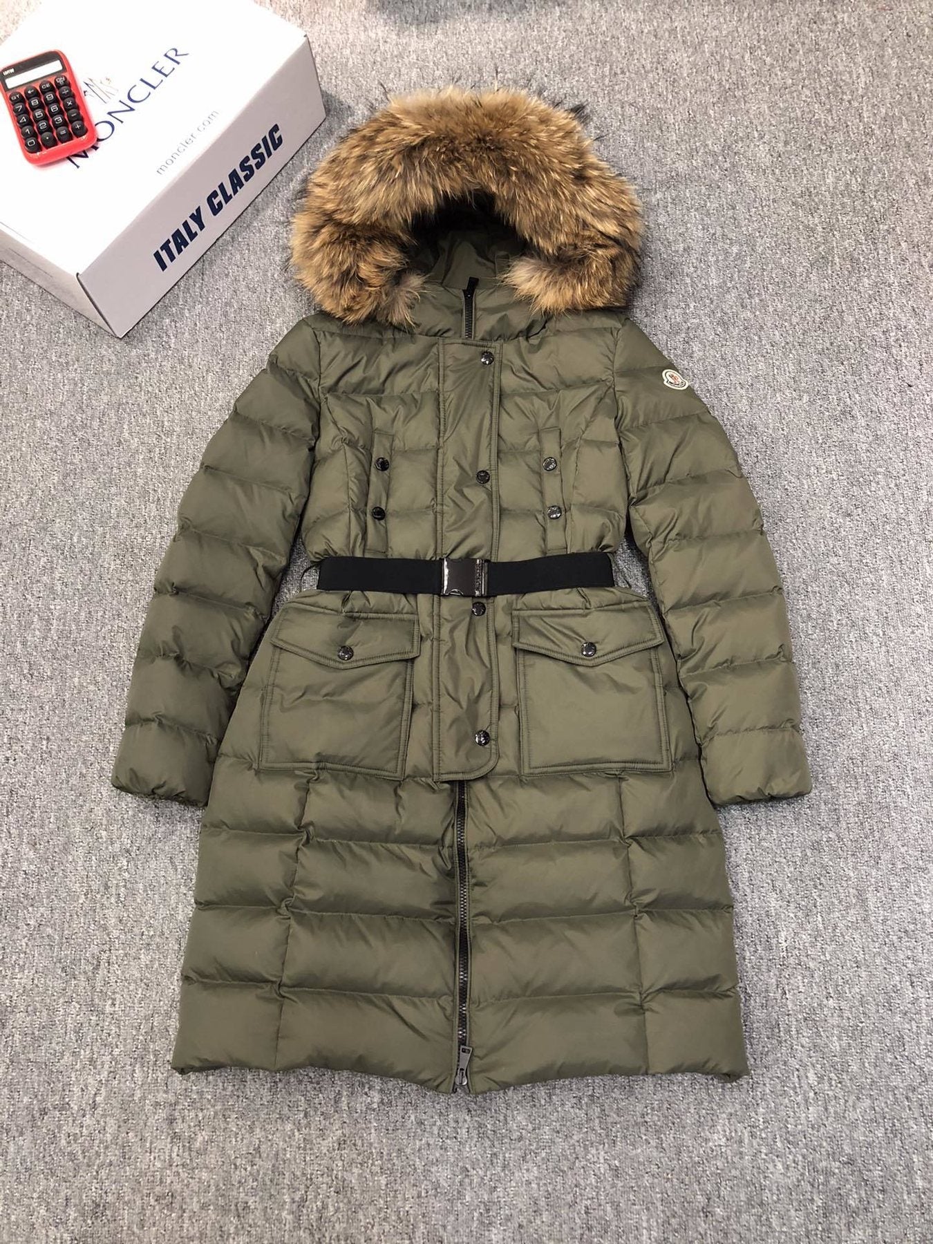 Moncler Women's Hooded Long Down Coat — front