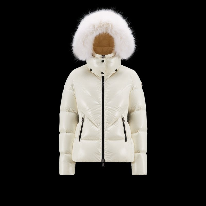 Moncler Celac Fur-Trim Hood Short Down Jacket — hero